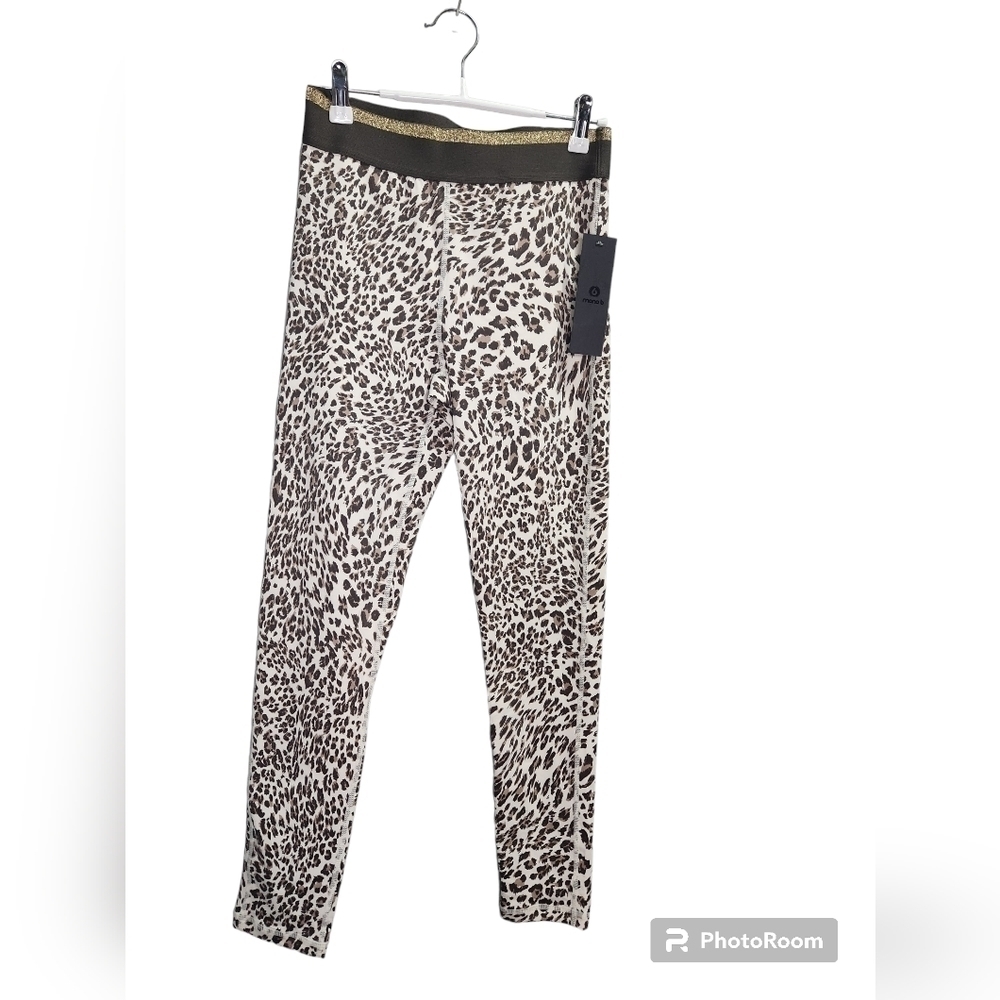 NWT Snow Jaguar Gold Stripe Band Highwaist Leggings APH2495 size medium - Picture 3 of 10